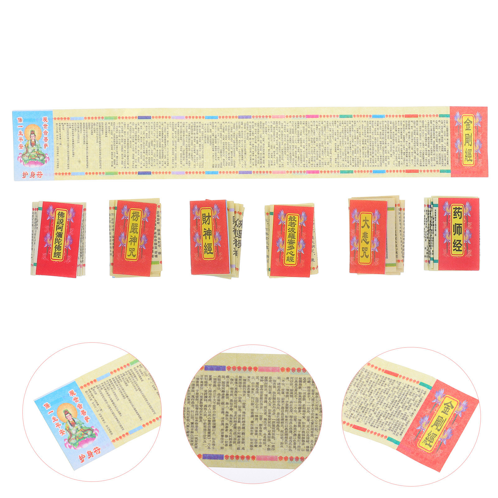 Cubicle Shelf Organizer - Juego de 7 Pergaminos Sagrados Budistas