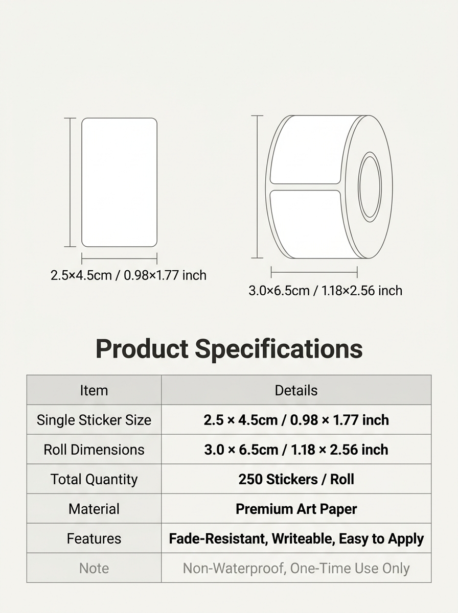 250 uds/rollo de pegatinas cla - Office Furniture Brand reseña y precio