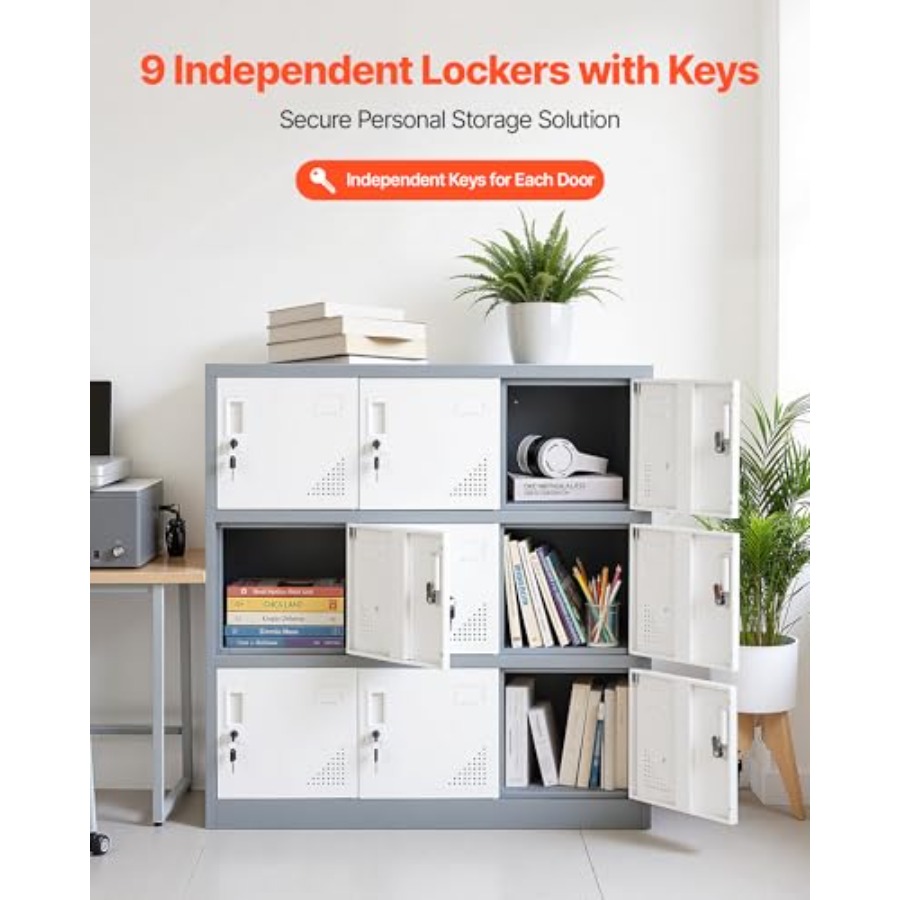 Armario Metálico de 9 Puertas  - Locker Storage Metal reseña y precio
