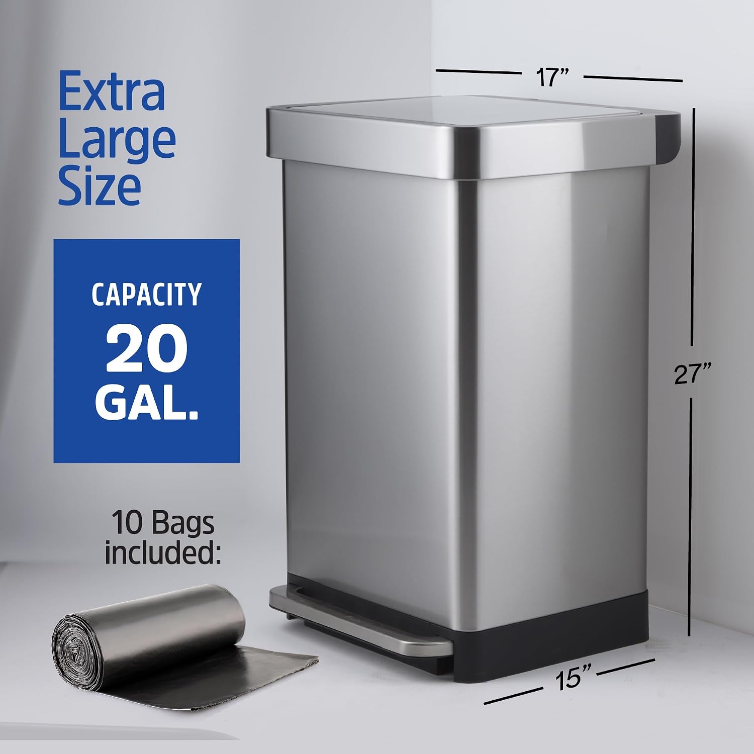 Cubo de basura grande de acero - Office Furniture Recycling reseña y precio